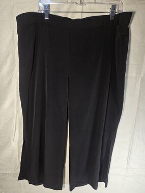 Roz & Ali Women's Black Wide-Leg Capri Split Pants Size 2x